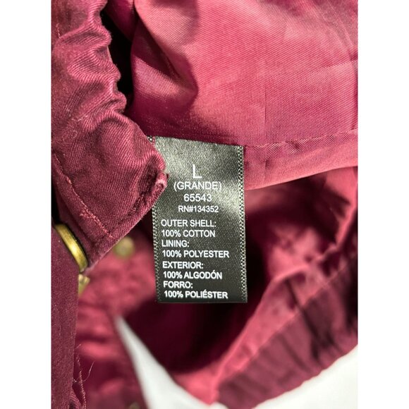 Vtg Y2K Ambiance Womens Maroon Anorak Jacket Hooded Full Zip Snap Long Sleeve L - Picture 8 of 8